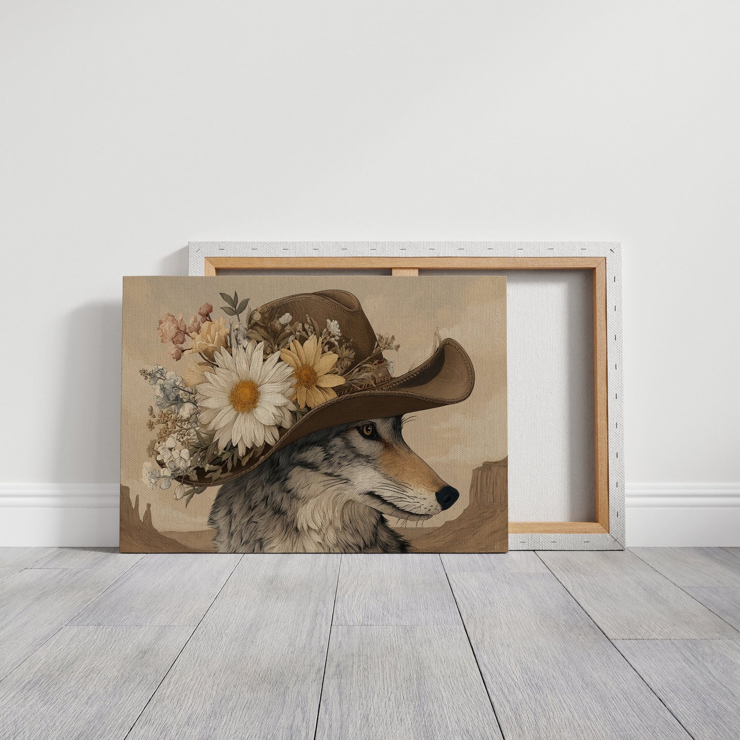 Desert Wolf Wears Wild Daisies