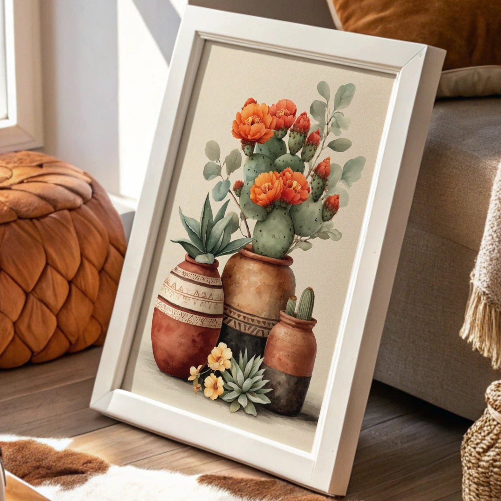 Desert Blooms In Painted Clay