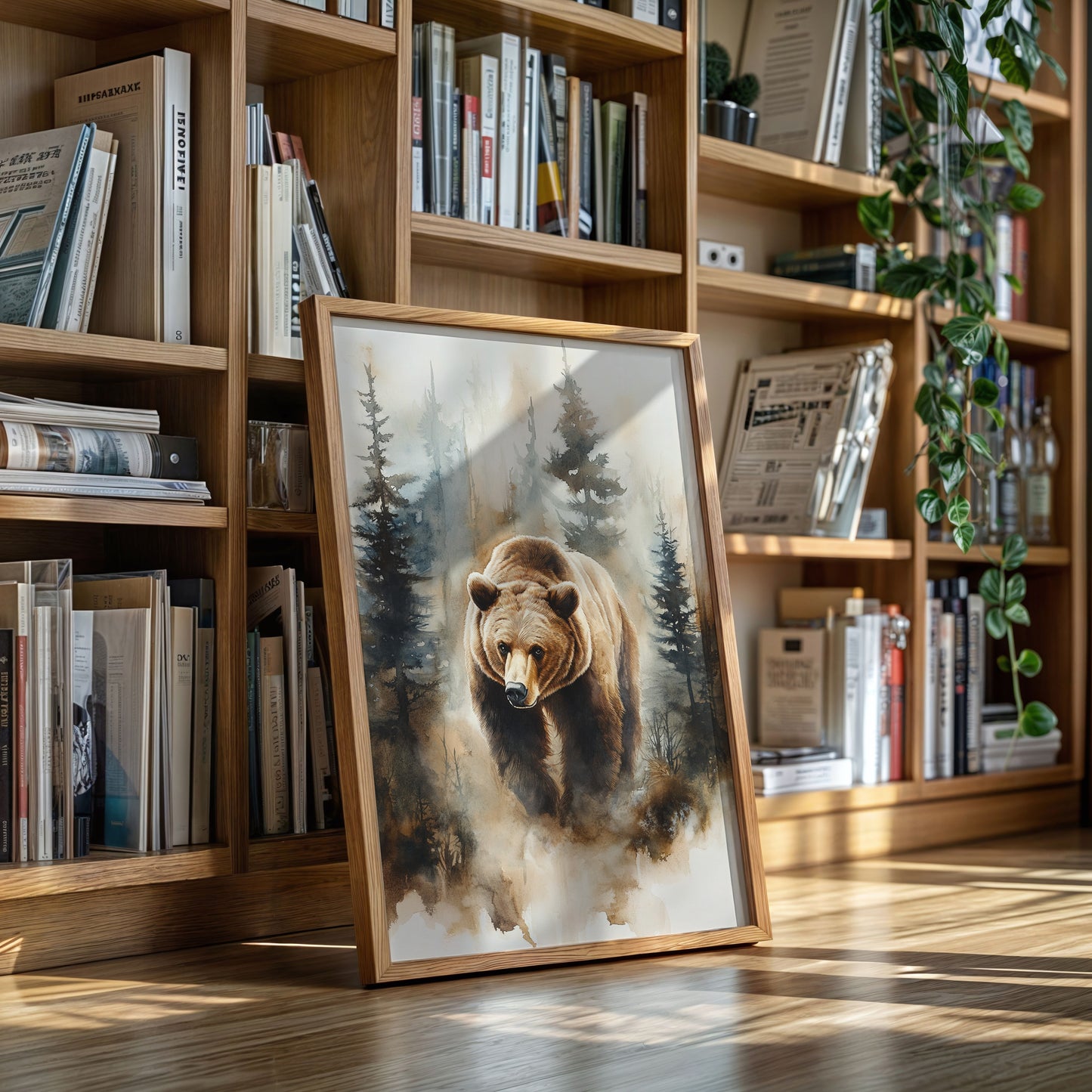 Majestic Bear Watercolor Print - Nature Wildlife Art - Gallery Canvas image 6