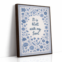 Indigo Blooms Frame Sacred Words