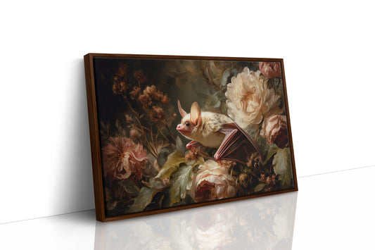 Pale Bat Among Vintage Blooms