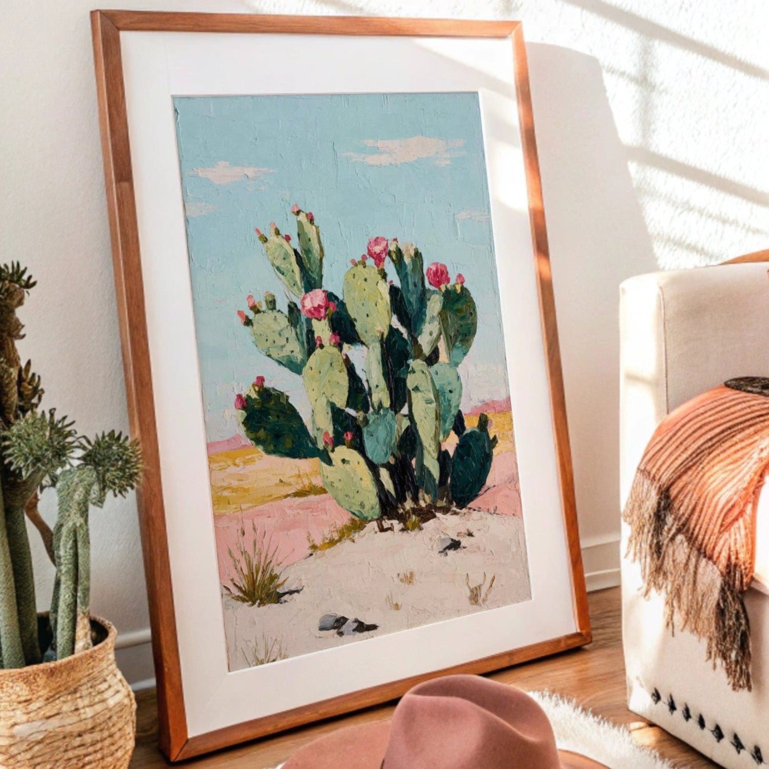 Cacti Bloom in Desert Light