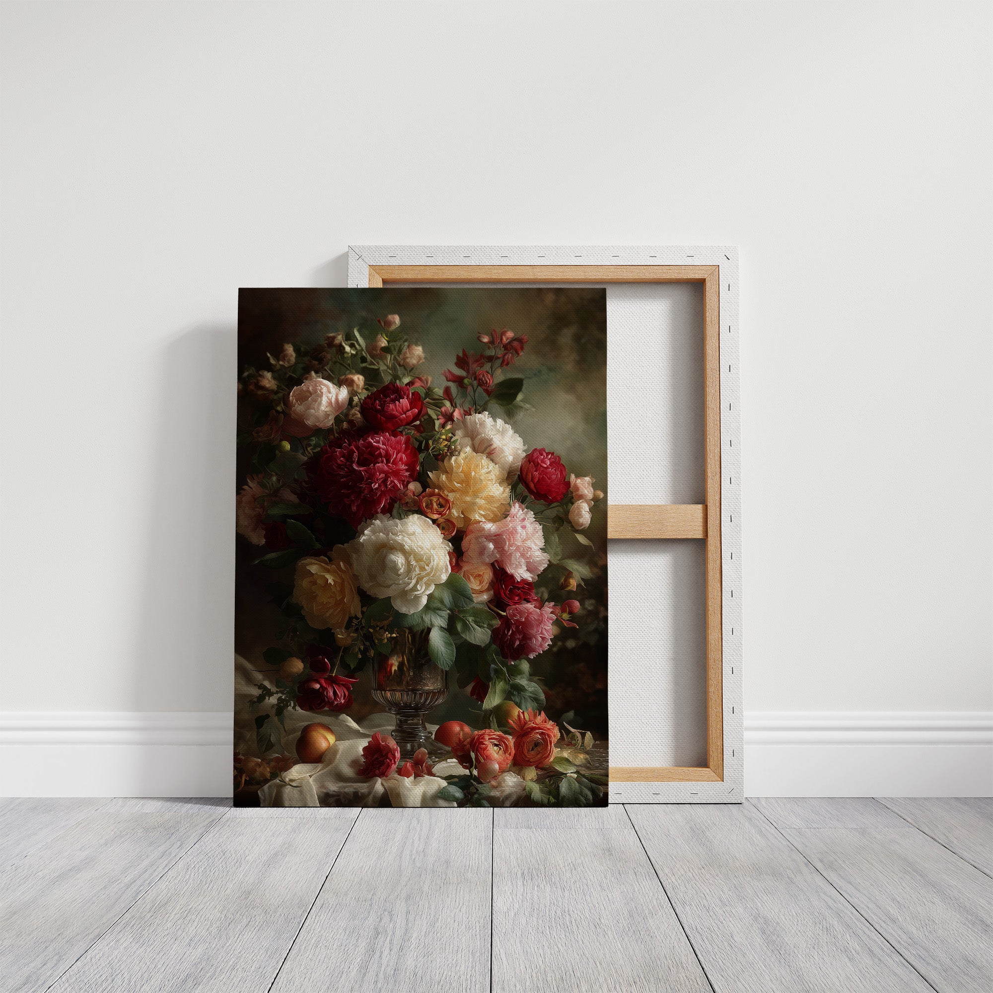 Peonies Bloom Against Velvet Darkness