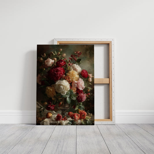 Peonies Bloom Against Velvet Darkness