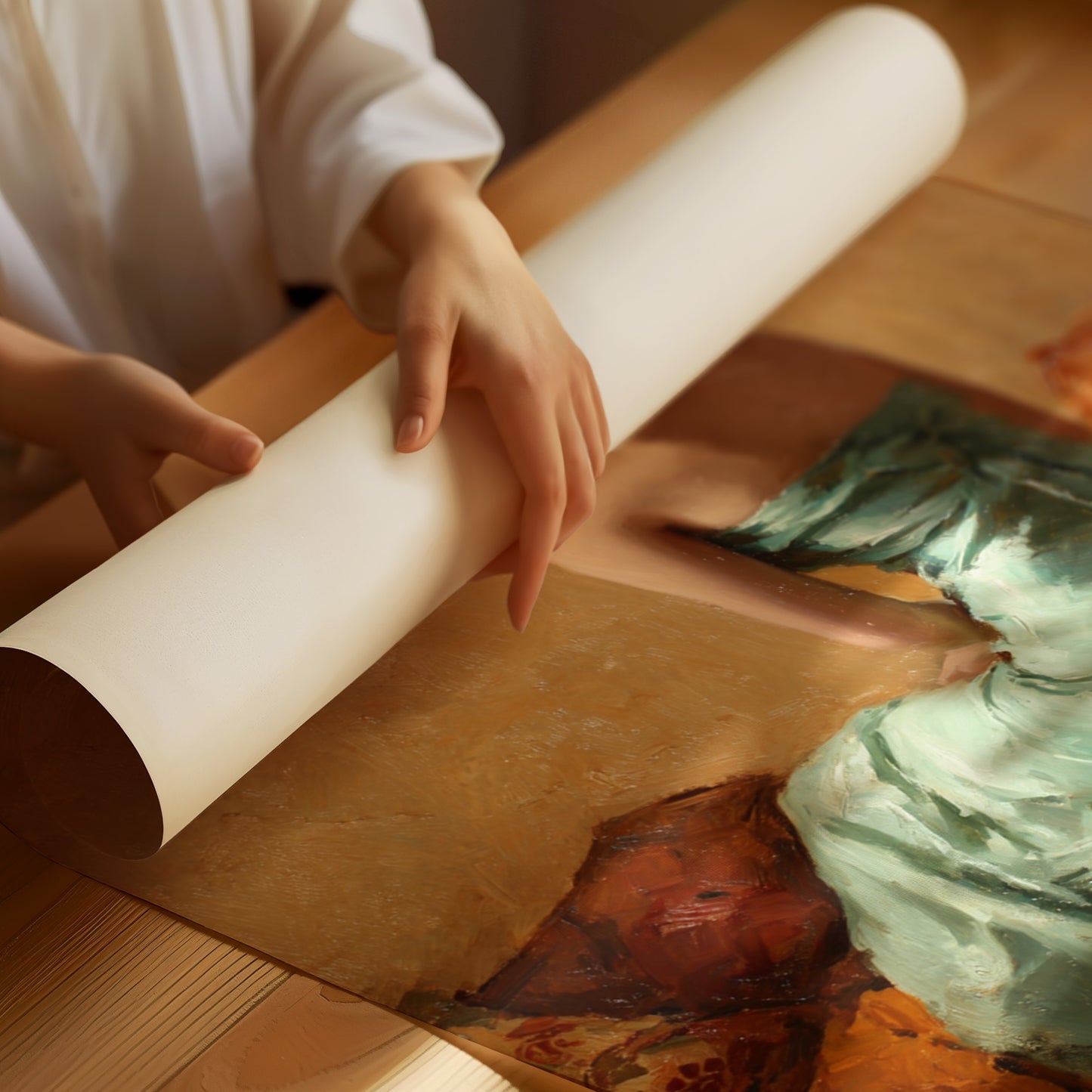 A Moment in Celadon Silk