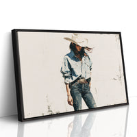 Denim Shirt, White Hat Stance