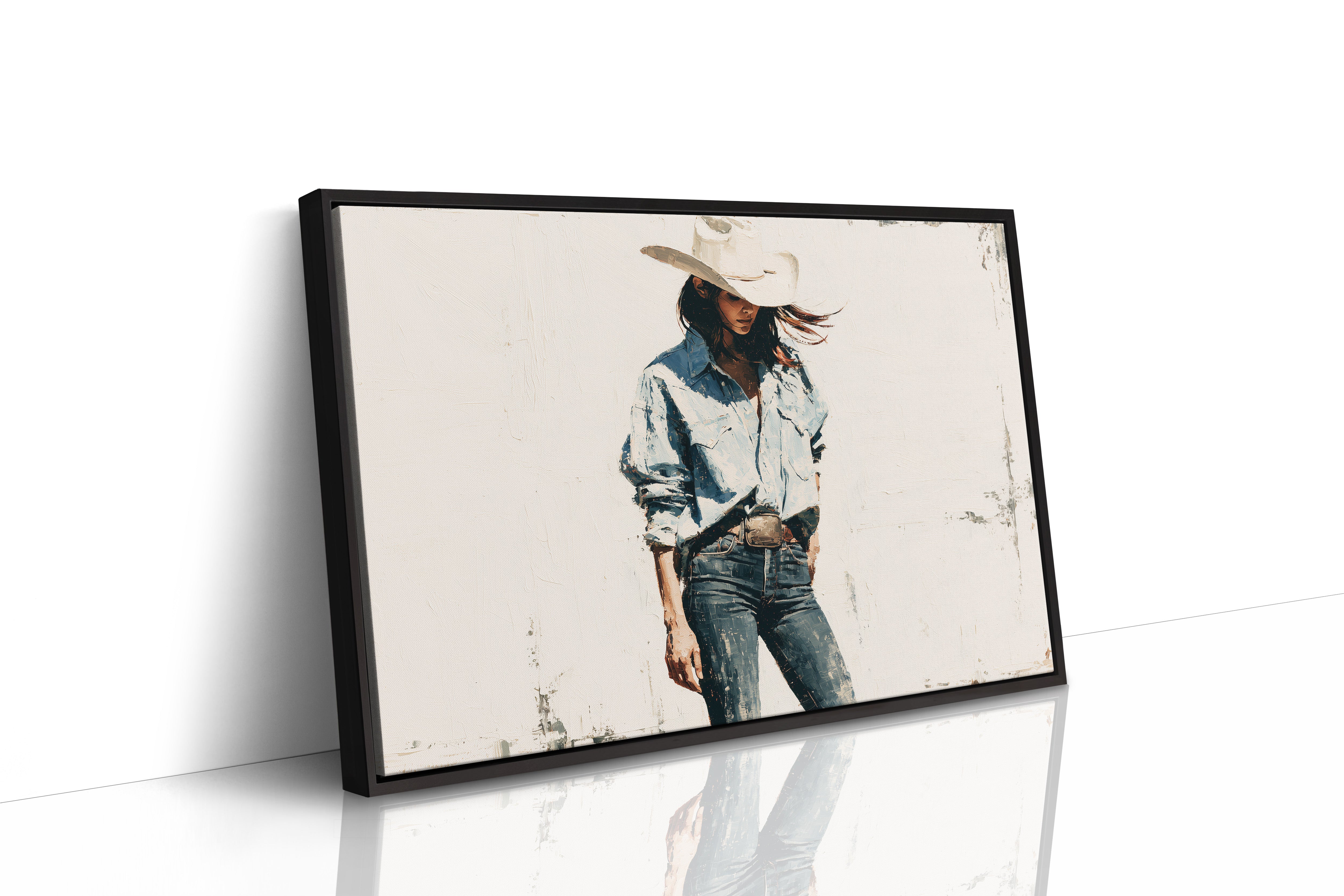 Denim Shirt, White Hat Stance