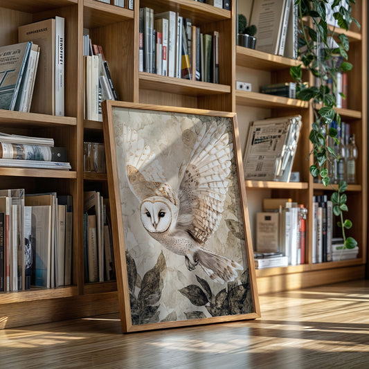 Barn Owl Watercolor Art Print - Nature Wildlife Decor - Gallery Canvas image 6