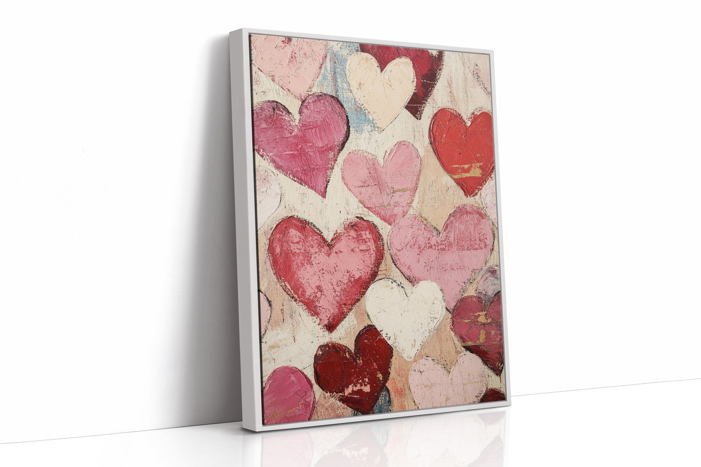 Textured Love – Romantic Heart Wall Art, Abstract Valentine’s Day Decor