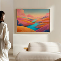Turquoise River Cuts Through Sunset
