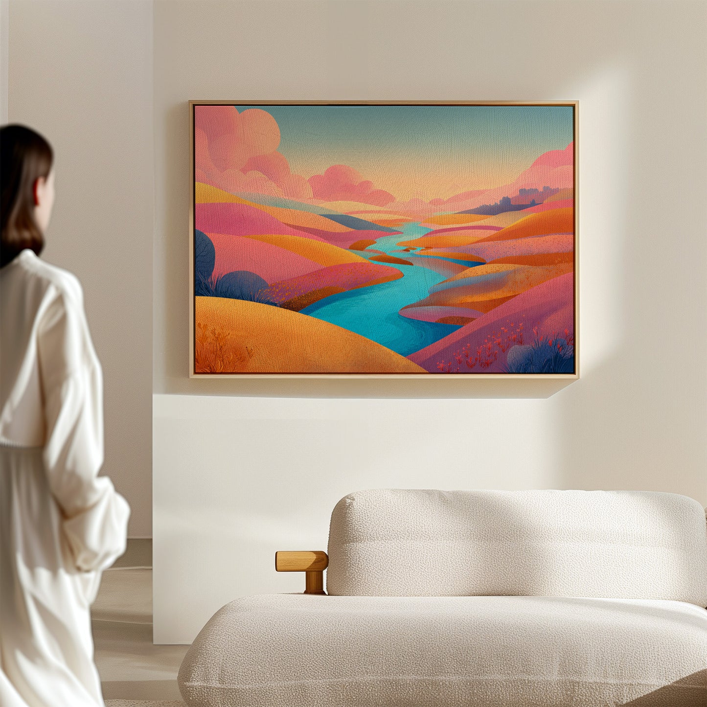 Turquoise River Cuts Through Sunset