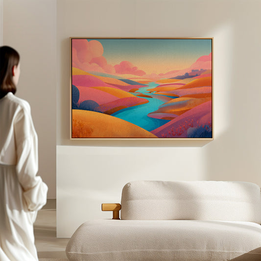 Turquoise River Cuts Through Sunset