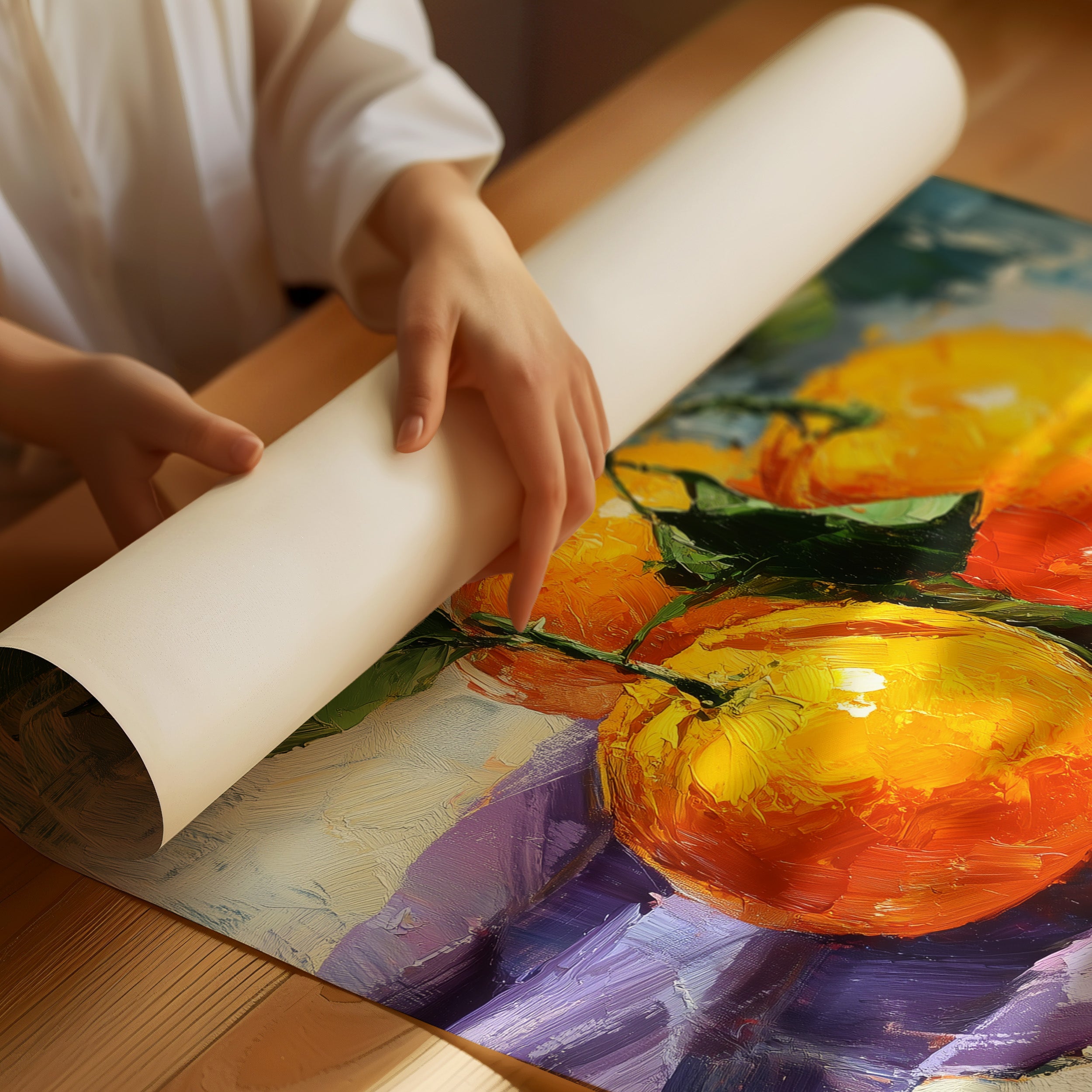Three Oranges on a Lavender Day
