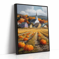 Pumpkins Rest Below Church Spires