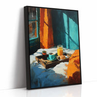 Breakfast Tray in Teal Light