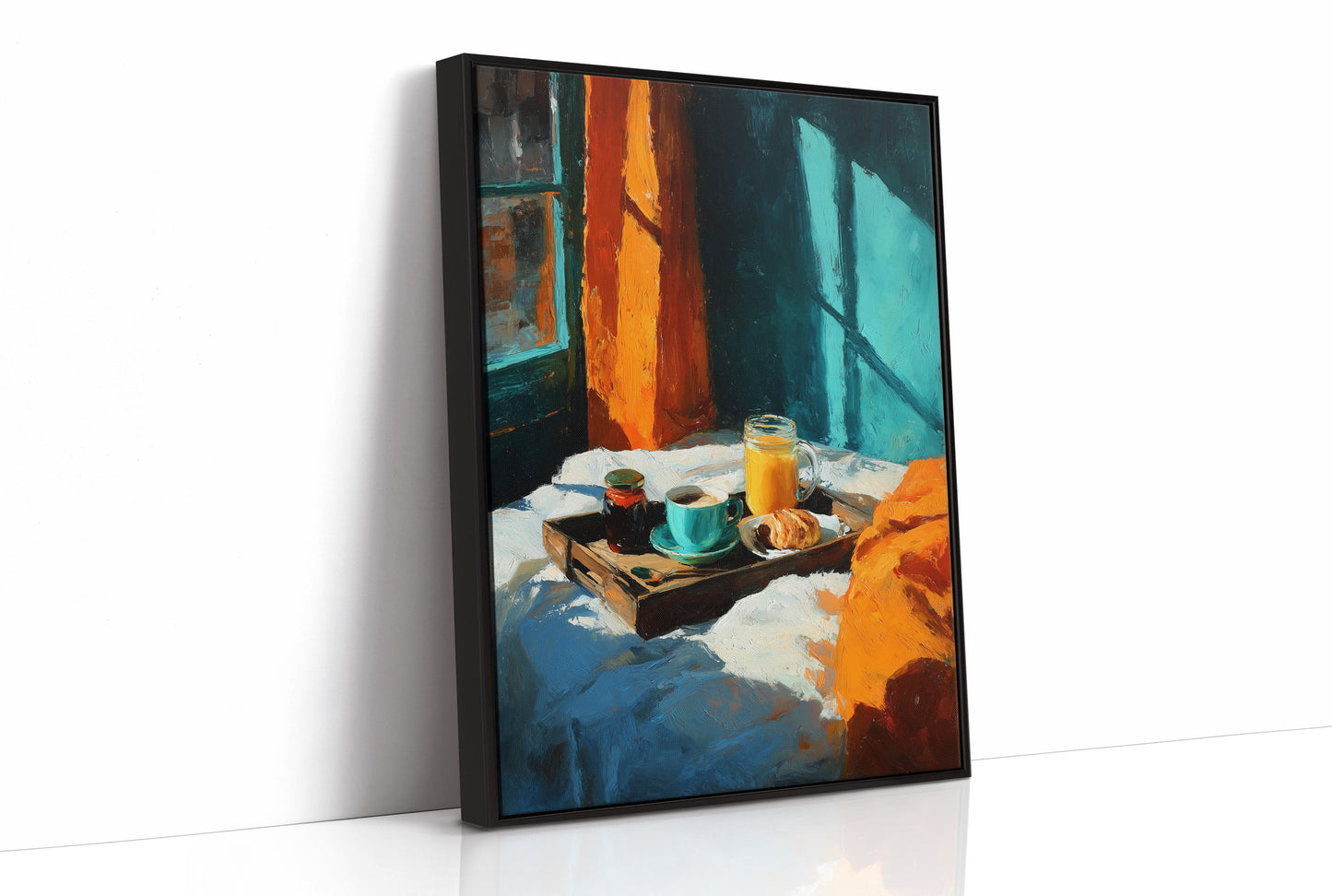 Breakfast Tray in Teal Light