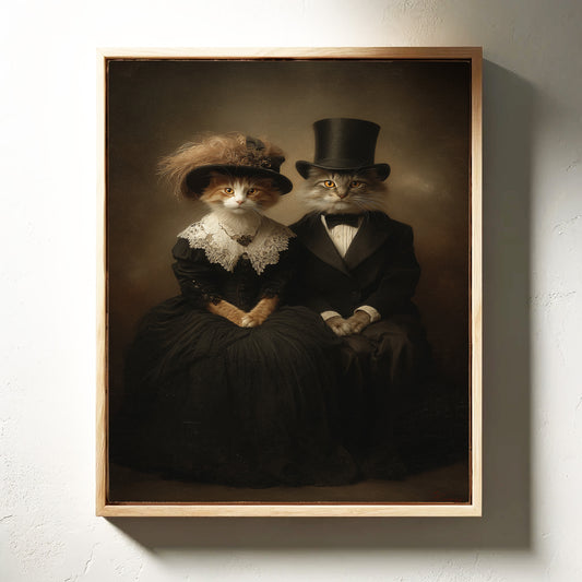 Feline Elegance in Vintage Attire