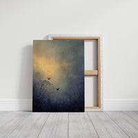 Birds Dance Through Golden Fog