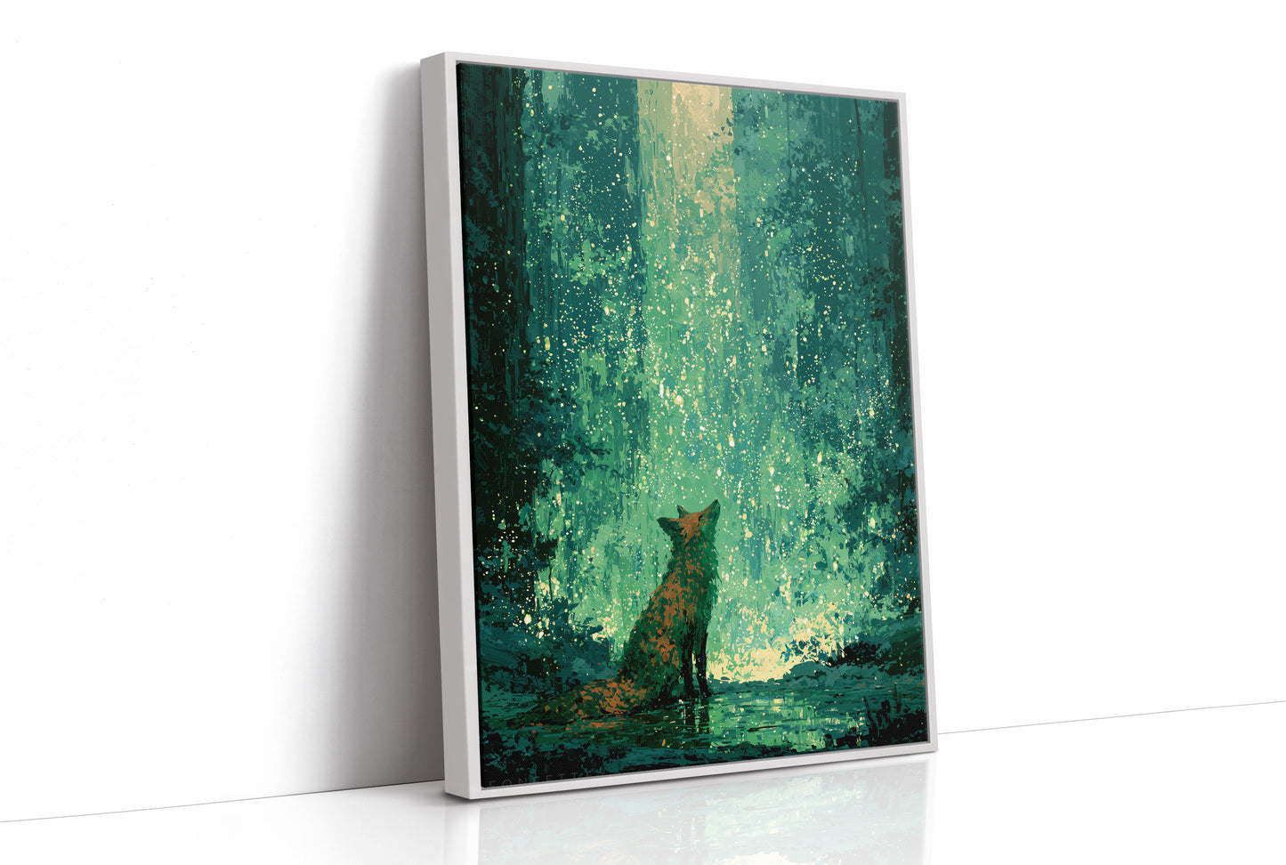 Fox Beneath Falling Sparks