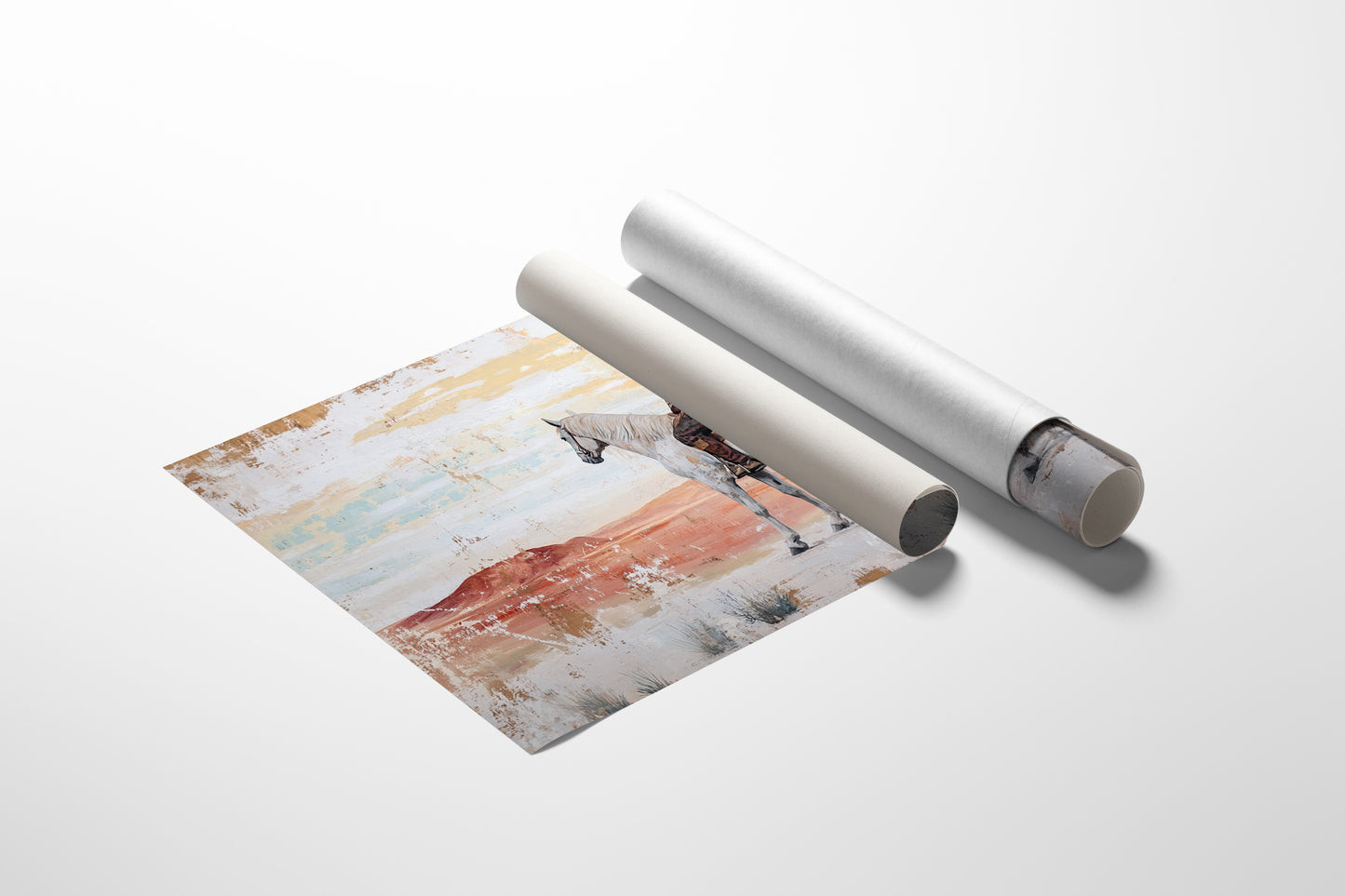 Desert Watcher on White Horse