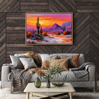 Saguaros Dance In Twilight Fire