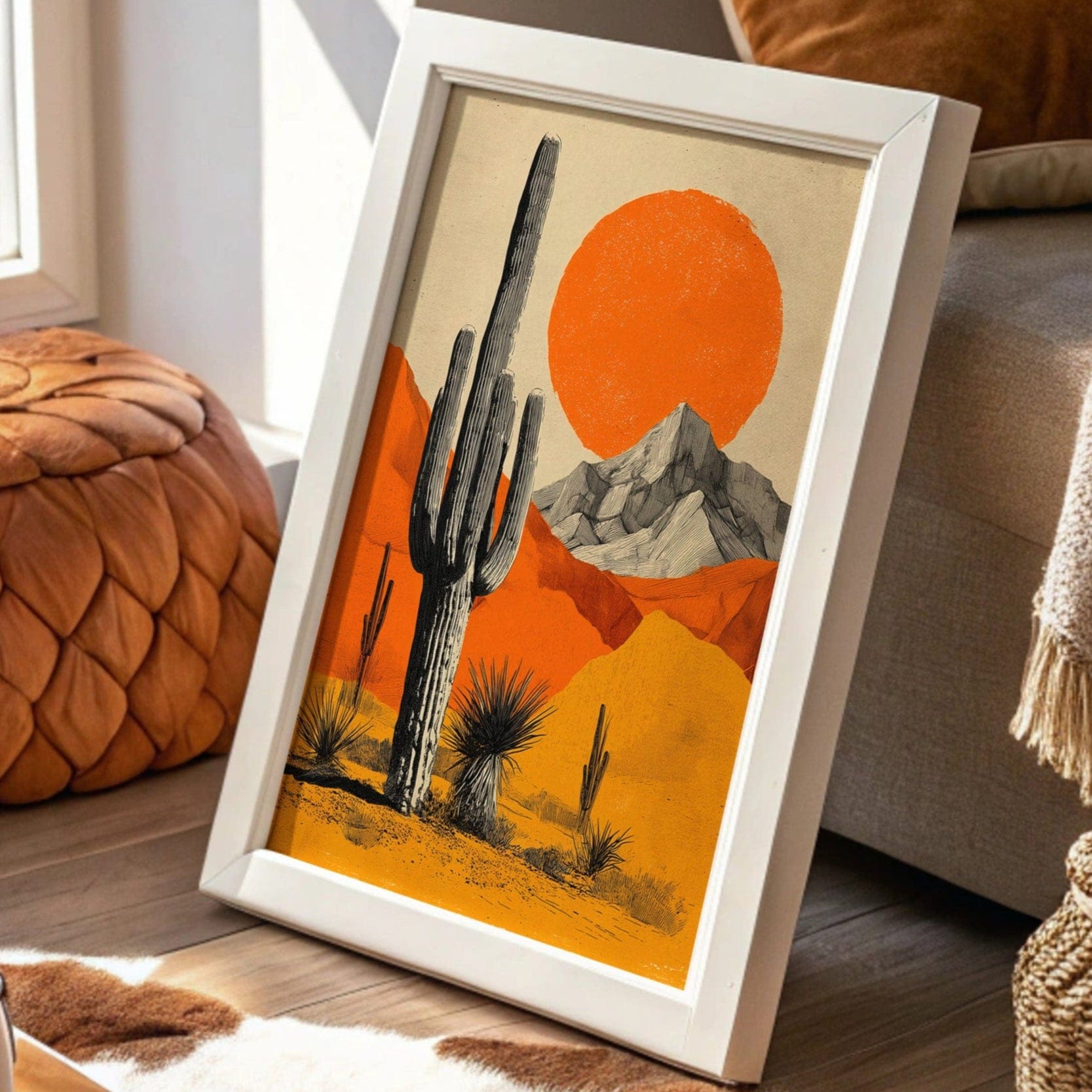 Saguaros Greet The Burning Sky