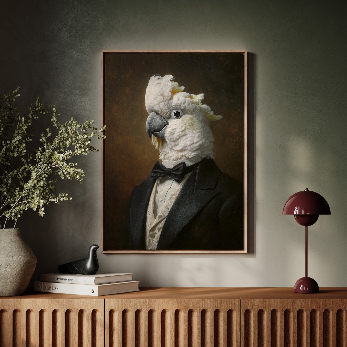 Dapper Cockatoo in Formal Attire