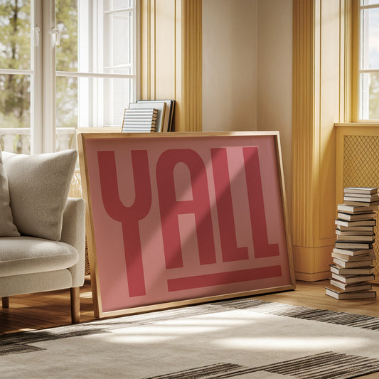 Yall Southern Charm Print in Pink