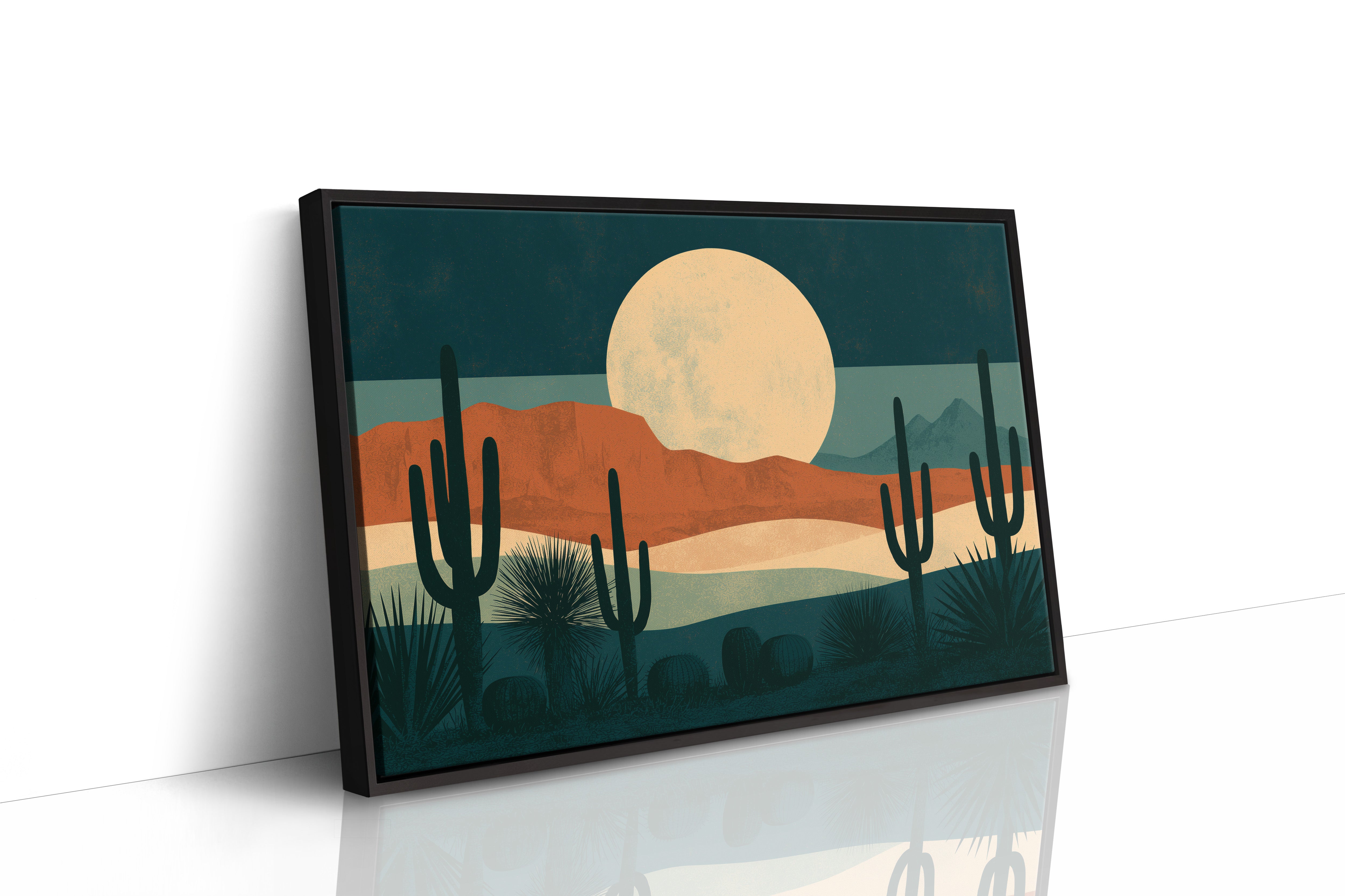 Full Moonrise Over Cactus Ridge