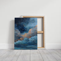 Midnight Oceans Meet Golden Clouds