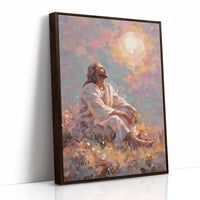 Sunlit Prayer On Hillside Canvas