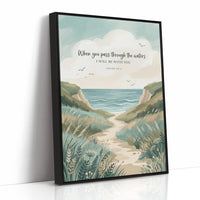 Through the Waters: Coastal Path Scripture Print