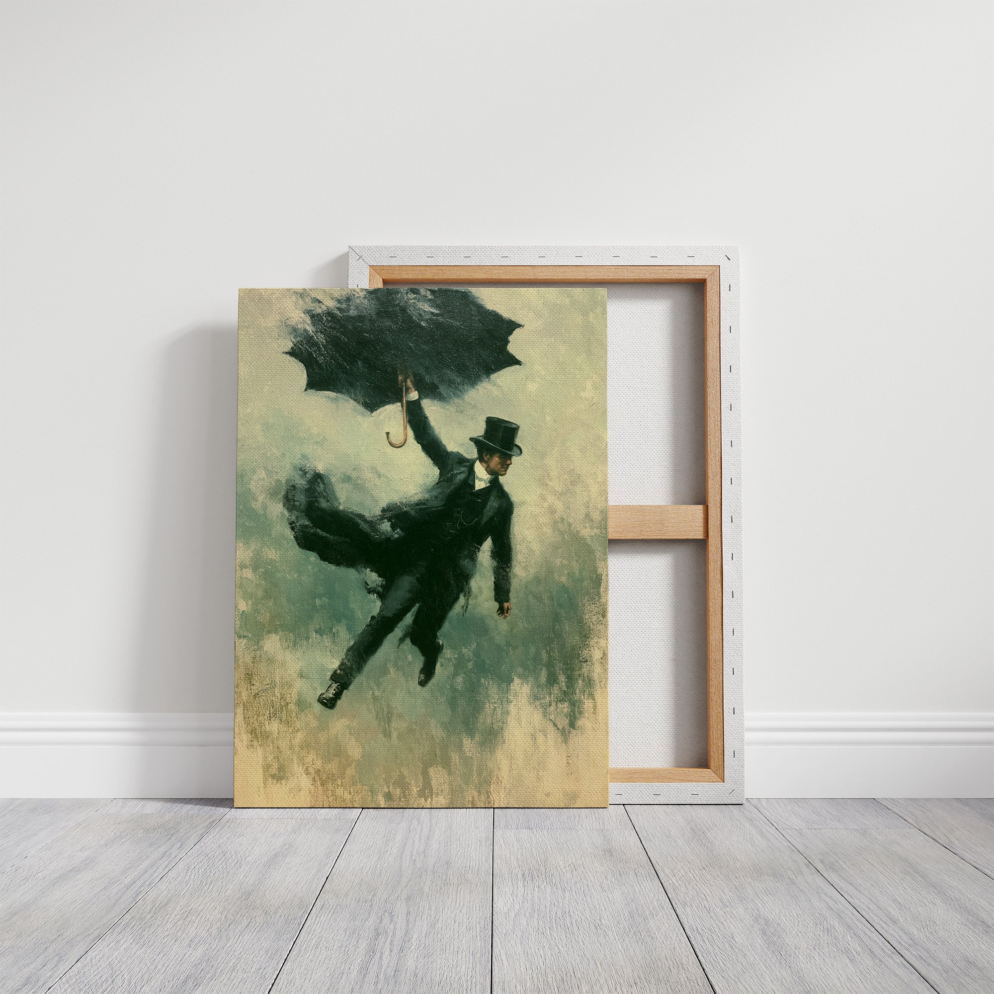 The Falling Gentleman — Victorian Surrealist Oil Print