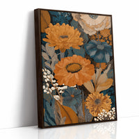 Golden Blooms Against Midnight Garden