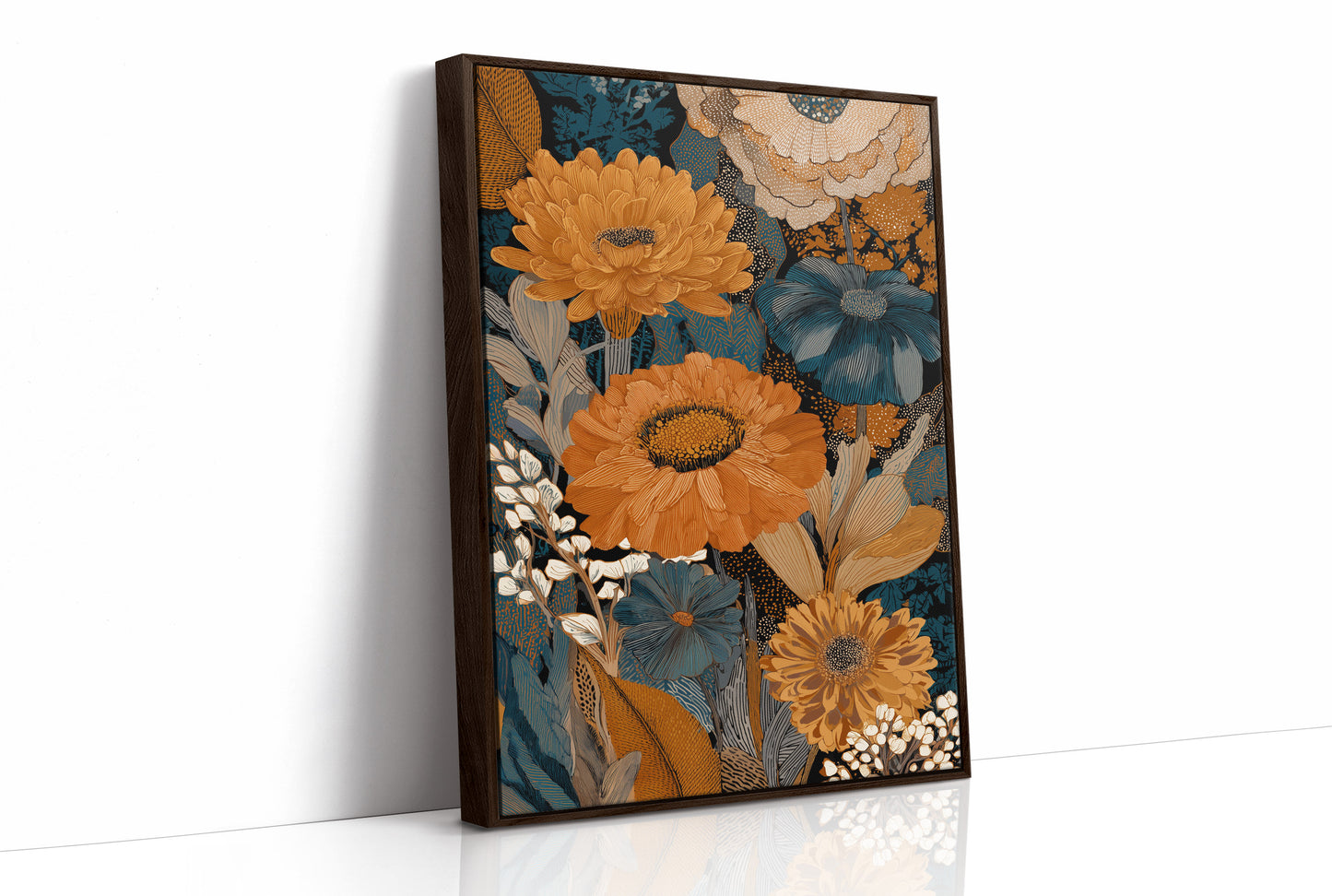 Golden Blooms Against Midnight Garden