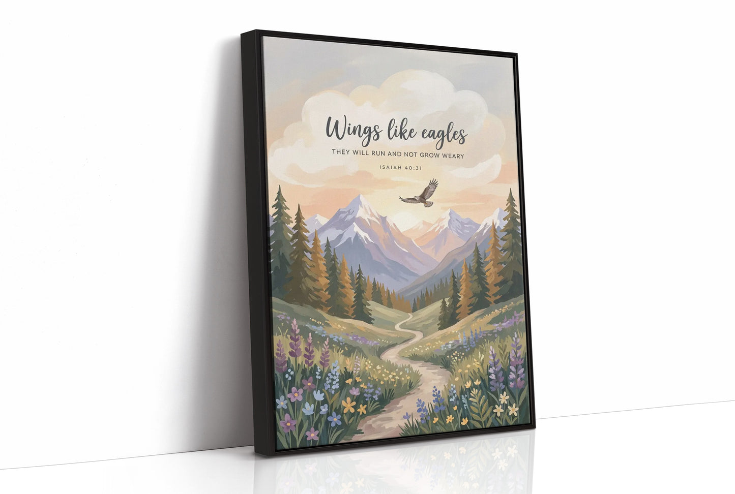 Wings Like Eagles: Alpine Meadow Scripture Print