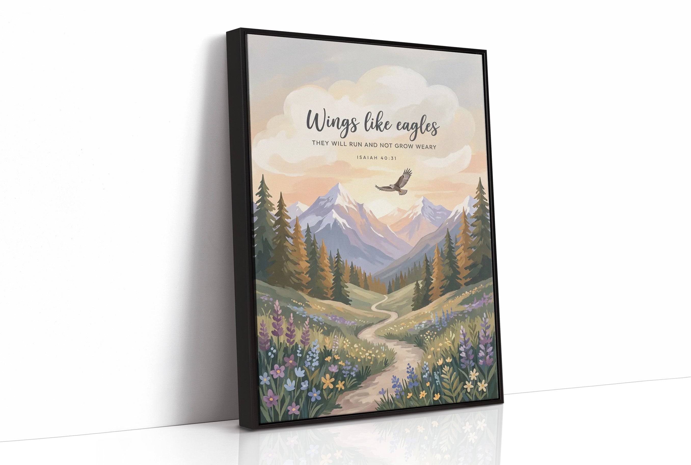 Wings Like Eagles: Alpine Meadow Scripture Print