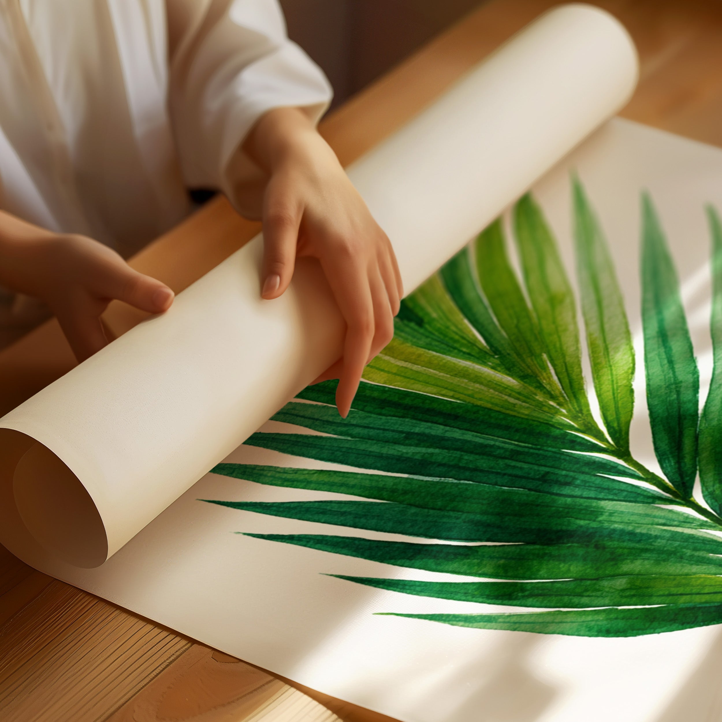 Emerald Fronds in Gentle Breeze