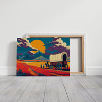 Prairie Wagons Chase Mountain Sunsets
