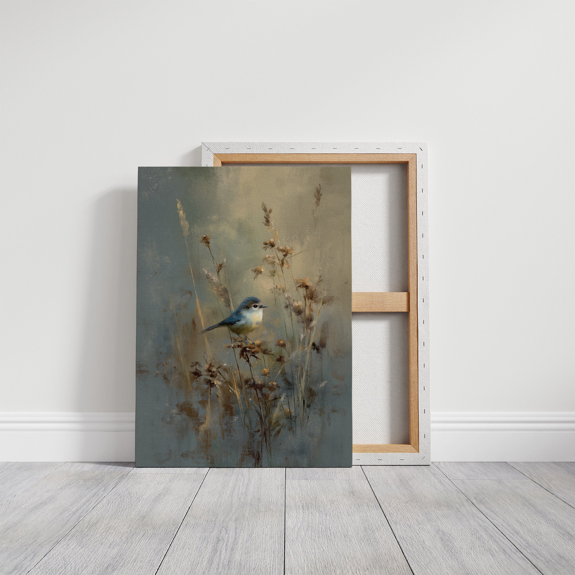 Blue Singer Among Autumn Reeds