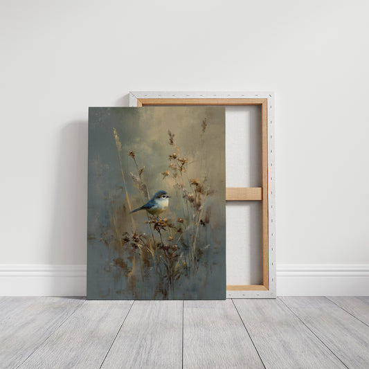 Blue Singer Among Autumn Reeds