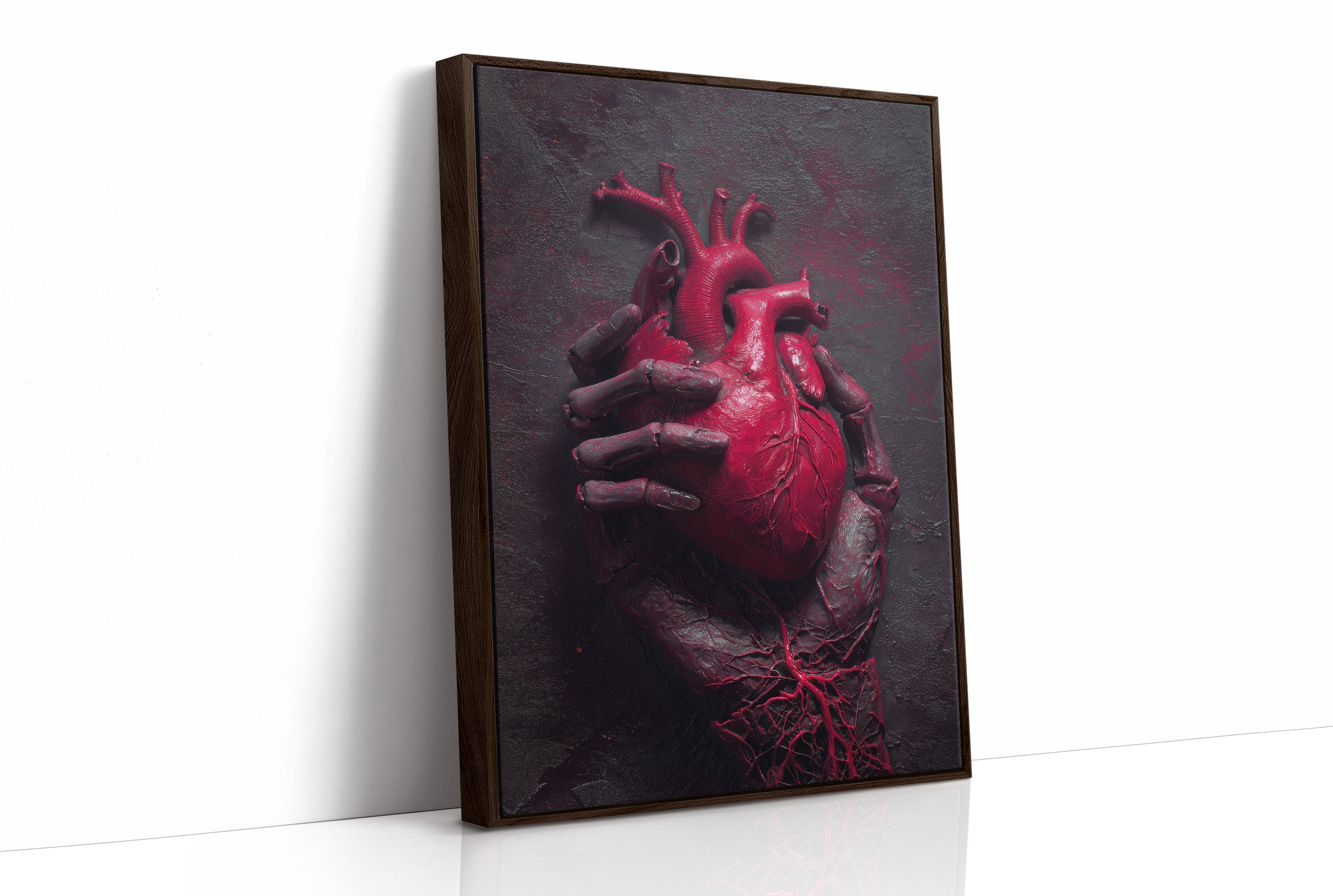 Crimson Pulse Beneath Stone Fingers