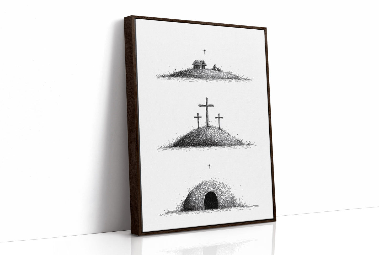 Nativity Told In Three Hills