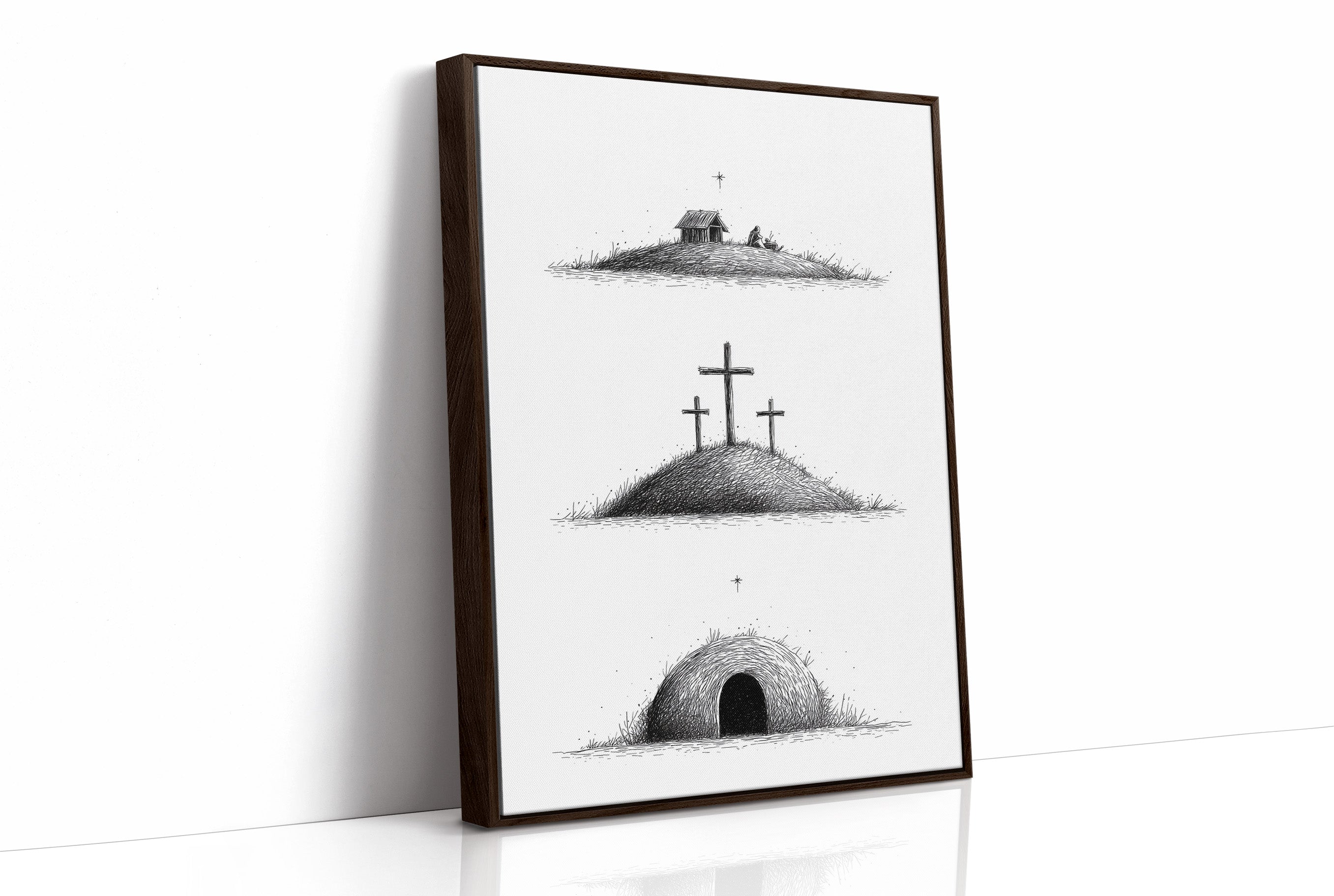 Nativity Told In Three Hills