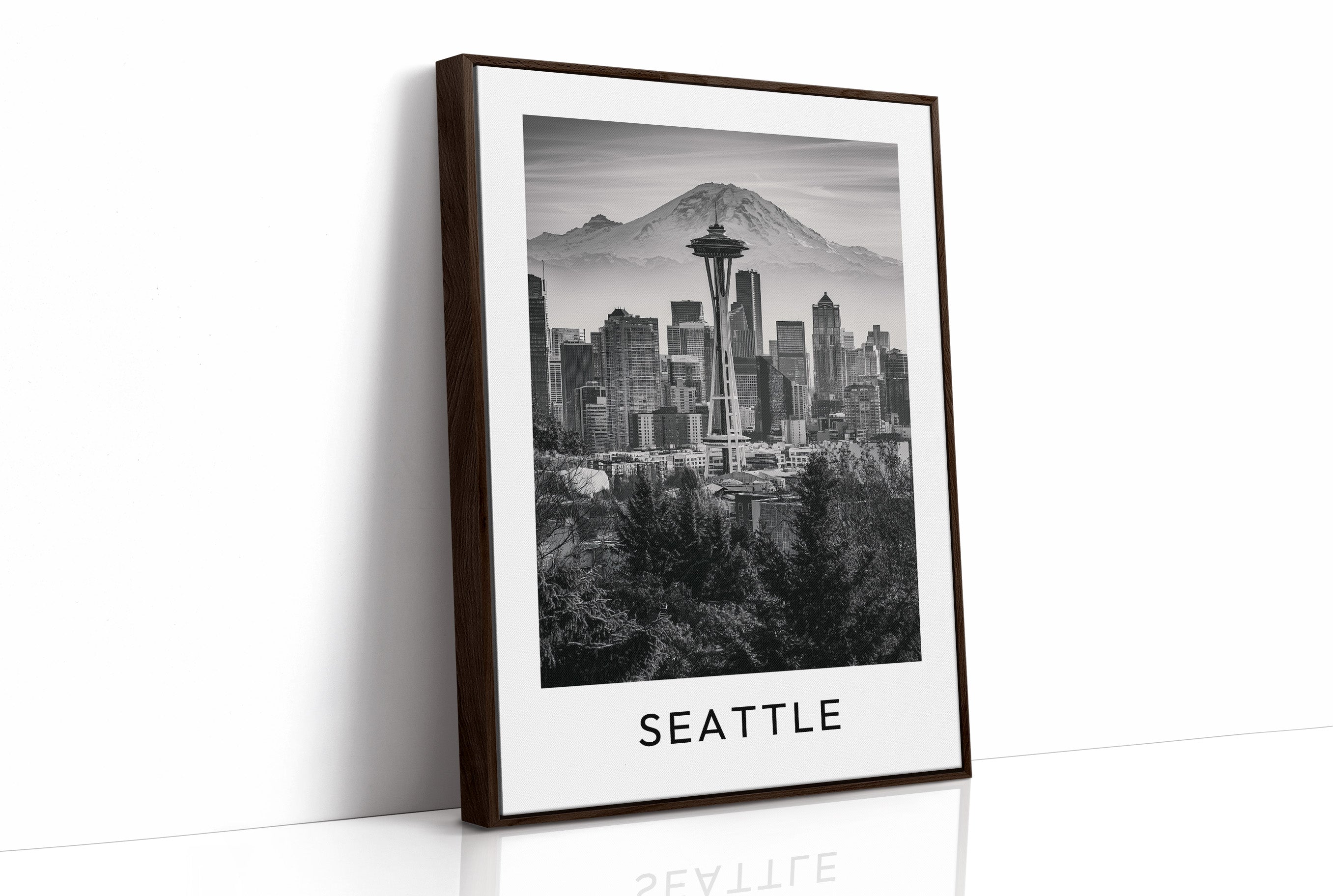 Space Needle, Mountain Backdrop