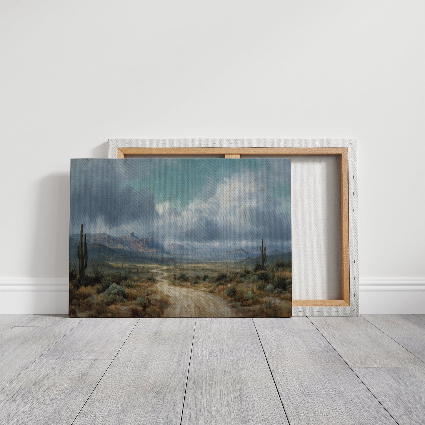 Storm Gathers Over Desert Path