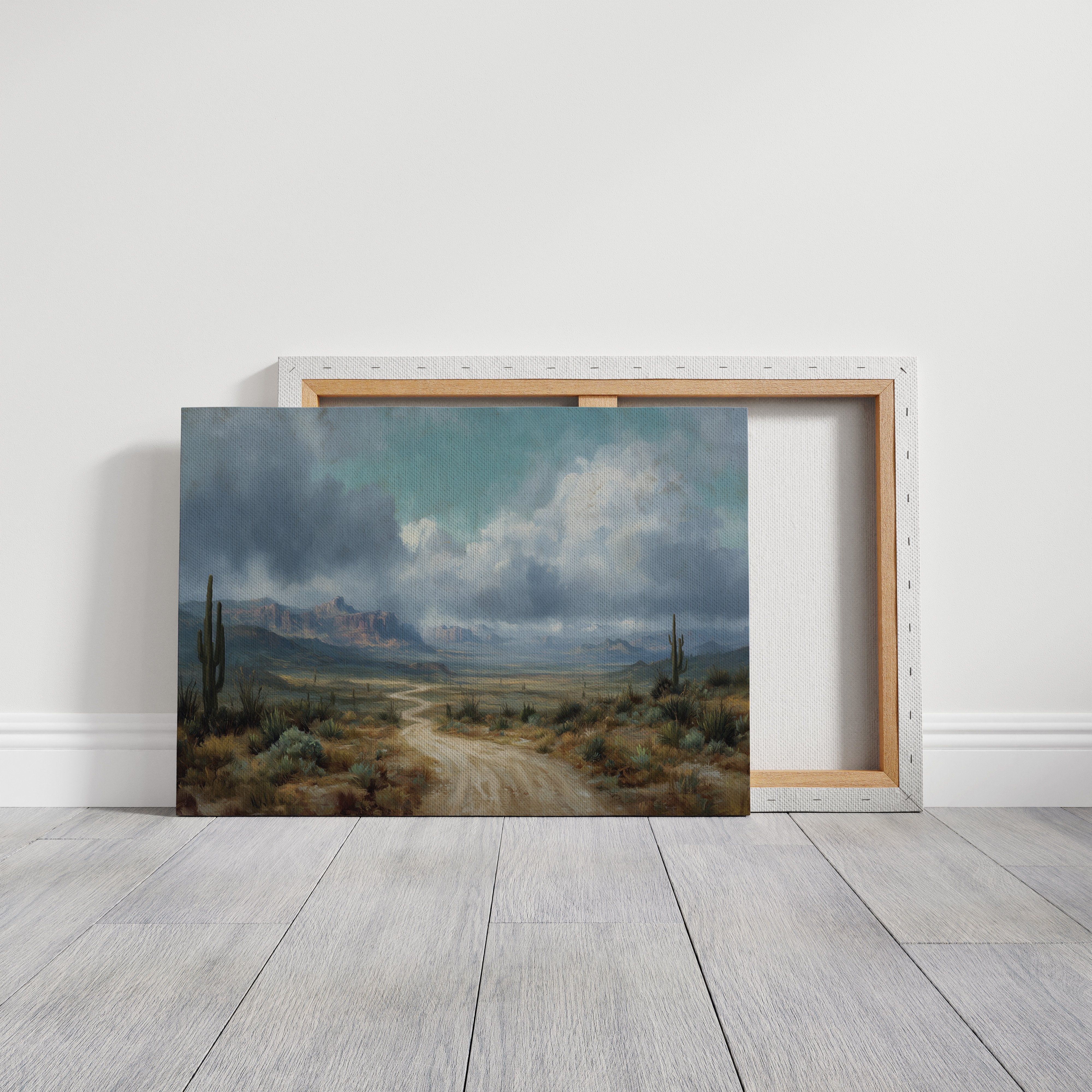 Storm Gathers Over Desert Path
