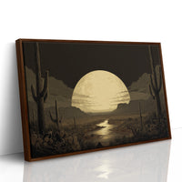 Saguaros Dance Under Golden Moon