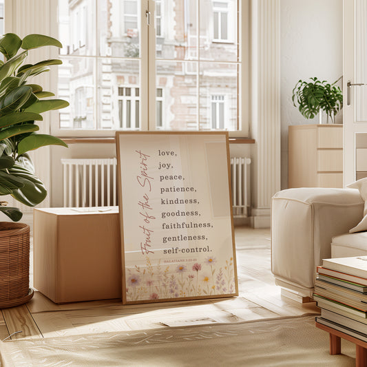 Fruit of the Spirit Floral Scripture Print