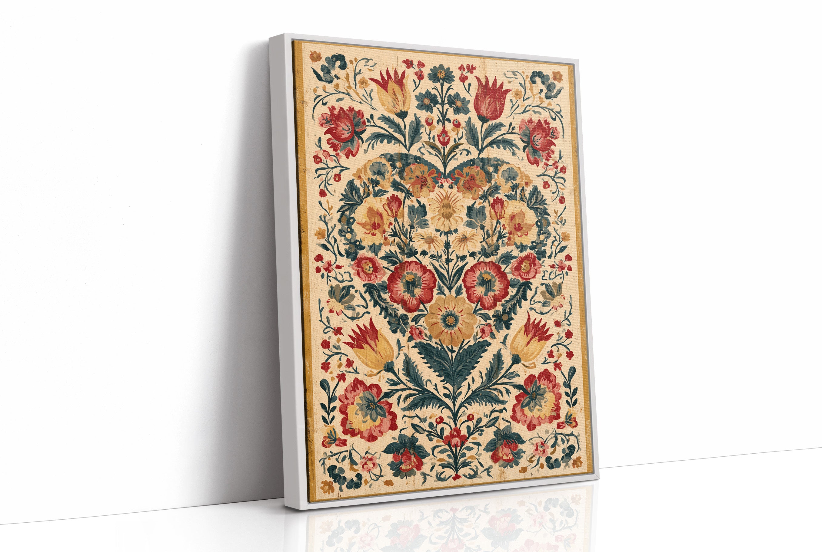 Folk Garden in Crimson and Gold